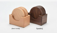 Petit support classique en bois massif de noyer pour sous-verres, set de dessous de plat antidérapants, tapis de table isolants thermiquement, pour rangement et usage général