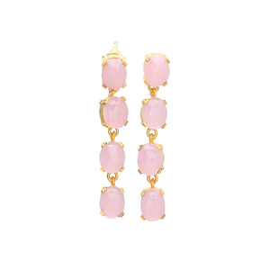 กุหลาบ Chalcedony 925เงินสเตอร์ลิงพรรคสวมต่างหูพลอย - Product Image 1