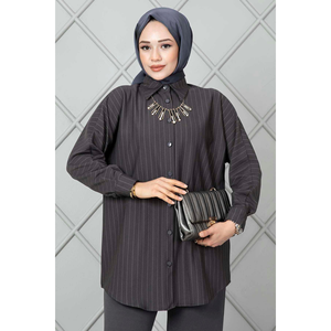 Costume 2 pièces rayé boutonné couleur fumée - Product Image 3