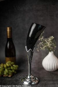Mug en corne à boire, idéal pour le vin blanc ou rouge, verre à whisky, 250 300 ml, 1 verre à vin, 1 ouvre-bouteille à vin - Product Image 2