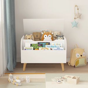 Armoire moderne en plastique pour enfants avec couvercle rabattable, étagère de rangement pour chambre, salon, bureau à domicile - Product Image 3