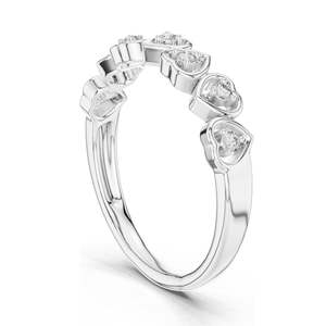 Bague en diamant de laboratoire en forme de cœur de 0,105 carats pour femme, clarté VVS-VS EF, or 18 carats, 14 carats, 10 carats et argent 925, moissanite et diamant de laboratoire - Product Image 5