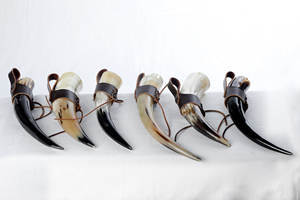 ที่ใส่เครื่องดื่มแบบฮอร์นสีธรรมชาติขัดเงาสามารถปรับแต่งได้สำหรับงานปาร์ตี้ในร้านอาหารใช้สำหรับเสิร์ฟเบียร์ไวน์ - Product Image 5