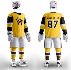 Ensemble d'uniformes de hockey sur glace 100 % polyester imperméable et respirant, personnalisable avec logo, prix de gros, sublimation 2025, vêtements de sport d'équipe - Product Image 1