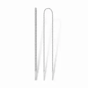 Минималистичные серьги из драгоценного металла 925 стерлингового серебра, гипоаллергенные элегантные женские длинные серьги-подвески