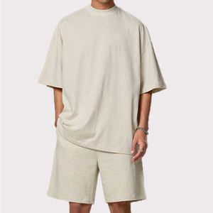 Men's Custom Two-Piece <b>Set</b> Oversize High Neck <b>T</b>-<b>Shirt</b> <b>and</b> Breathable <b>Shorts</b> Casual Summer Style - Product Image 2