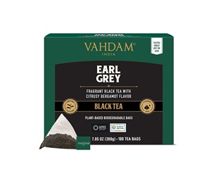 VAHDAM, Earl Grey Black <b>Tea</b> Bags (100 Count) Medium Caffeine - Product Image 1