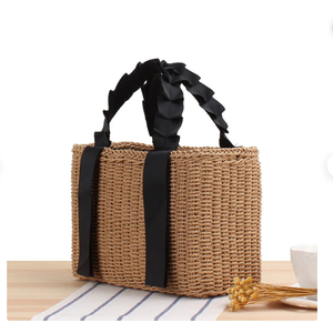 Sac de paille tissé à une épaule pour dames Sac tissé à la main Sac de paille Crochet Macramé Sacs de plage directement du fournisseur indien - Product Image 1