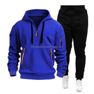 2025 nuevos hombres 2 piezas entrenamiento marca ropa deportiva traje alto Casual estampado primavera otoño cremallera Sudadera con capucha pantalones Jersey chándal conjunto - Product Image 4