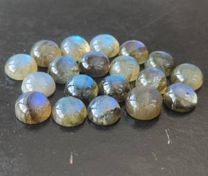 Vente en gros de cabochons ronds en labradorite et pierre de lune naturelle de 2 mm à 30 mm, à dos plat, pierres précieuses en vrac avec jeu de couleurs pour la fabrication de bijoux - Product Image 2