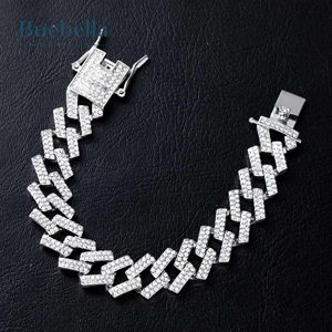 Hip Hop 925 Silver Cuban Link Bracelet <b>for</b> <b>Men</b> 14mm Iced Elegant Moissanite Bracelets & <b>Bangles</b> - Product Image 2