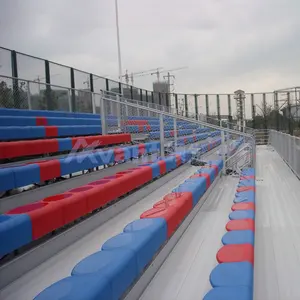 8 baris aluminium sementara Tribune Demountable perancah Grandstand stadion tempat duduk luar ruangan bleackers untuk acara olahraga sepak bola