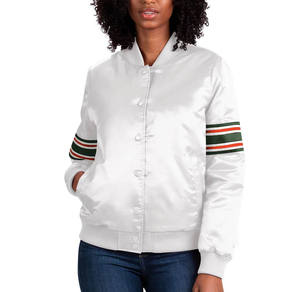 Fabricant Veste universitaire d'hiver en satin de haute qualité pour femmes Broderie en chenille Boutons longs personnalisés Style baseball en soie pour le collège - Product Image 5