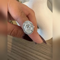 Anillo de Compromiso con Diamante Ovalado de Laboratorio VVS2 de 4 Quilates, Oro Sólido de 18K, Certificado IGI, Compra al por Mayor, Precio de Fábrica, Envío Global