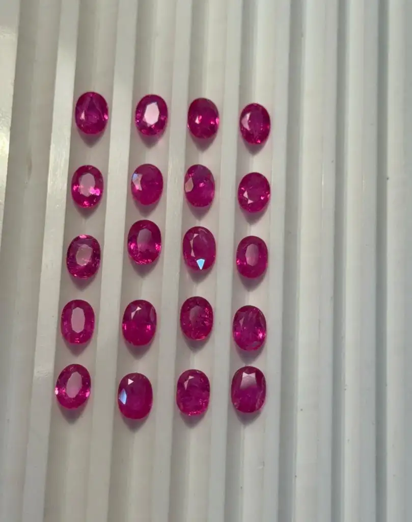 Rubino naturale taglio ovale pietre calibrate di alta qualità rubino gemma per gioielli orecchini e collane