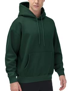 Nouveau pull à capuche élégant en coton mélangé surdimensionné pour hommes à manches longues avec poche avant-pour la saison d'hiver - Product Image 2