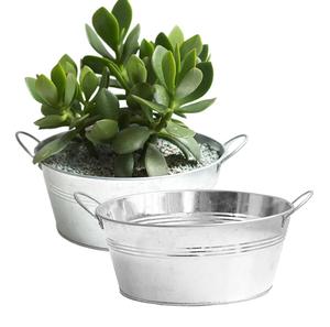 Jardinières de fleurs rectangle en métal galvanisé de nouvelle conception avec poignées pour jardinière décorative de patio de jardin extérieur - Product Image 5