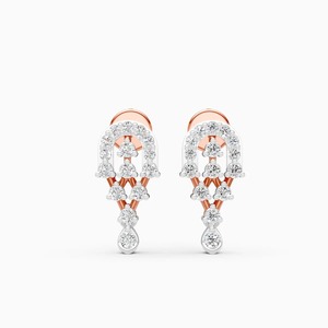 Pendientes Redondos de Diamantes Cultivados en Laboratorio para Uso Diario, Dos Tonos, 0.34 Ct, en Oro Amarillo, Blanco y Rosa de 9K - Product Image 1