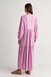 เดรสแม็กซี่แขนยาวผ้าโปร่งคอวีของผู้หญิงสำหรับวันหยุดเดรสแม็กซี่แต่งชั้นสไตล์โบฮีเมียน2025ดึงดูดใจ - Product Image 3