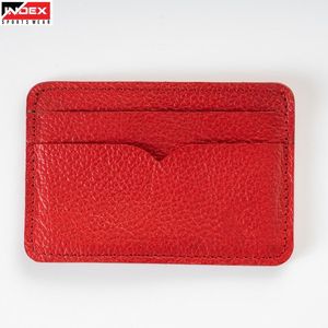 Porte-cartes en cuir véritable INDEX, rouge, minimaliste, étui pour cartes de crédit, portefeuille fin pour homme, usage professionnel - Product Image 1