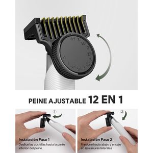 Afeitadora Eléctrica para Hombre y Mujer con Peine Ajustable, Resistente al Agua IPX7, Recortadora Facial con Recortadora de Vello Nasal y Estuche - Product Image 2