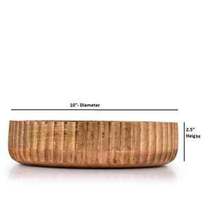 ชามไม้แบบวางเท้าทำด้วยมือทำจากไม้มะม่วงธรรมชาติความจุขนาดใหญ่เป็นมิตรกับสิ่งแวดล้อมผลไม้และสลัดเซิร์ฟเวอร์สำหรับโต๊ะอาหารในบ้าน - Product Image 3