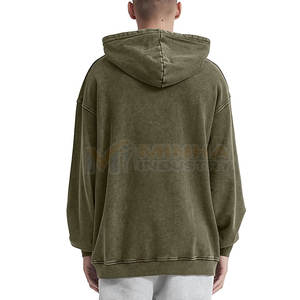 เสื้อฮู้ดดี้สตรีทแวร์คุณภาพสูงสำหรับผู้ชาย ลวดลายฟอกสีแบบโอเวอร์ไซส์ - Product Image 5