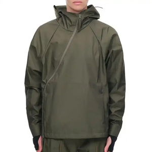 Chaqueta de exterior impermeable para hombre, cortavientos de secado rápido, chaquetas con capucha, color liso, de gran tamaño, estilo callejero, ropa de invierno - Product Image 1