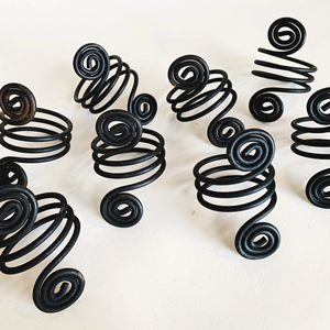 Rond de serviette en métal noir meilleur prix pour la maison ménage porte-anneau de serviette de Table forme ronde fait à la main fabriqué à la main - Product Image 2