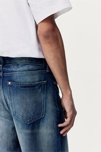 Alta calidad de los hombres de mezclilla oscura azul suelto y recto ajuste 100% algodón comodidad y uso diario pantalones vaqueros @ precio de fábrica al por mayor - Product Image 5
