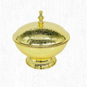 Vajilla al por mayor comida postre servir olla caliente cazuela plato hecho de metal oro acabado cazuela plato - Product Image 1