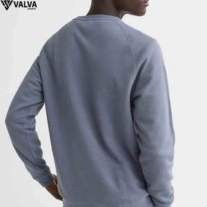 À la mode dernière conception solide hommes sweats OEM Service à manches longues hiver automne saison col rond coton mélangé polaire - Product Image 2