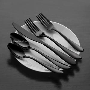 Ensemble de couverts en métal de qualité supérieure avec poignée au design royal fini noir pour la maison et le restaurant ensembles de couverts de vaisselle - Product Image 1