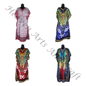KFL019 Caftan long sans manches en pure soie à la mode grande taille vêtements de nuit pour femmes - Product Image 1