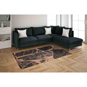 Tapis brillant en marbre noir et cuivre : Tapis moderne et tendance, tapis fin non tissé - Product Image 3