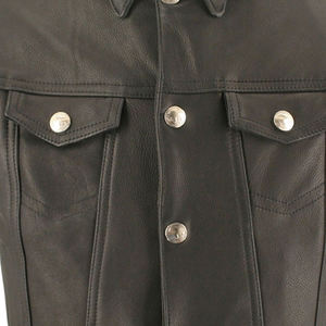 2023 Unique High Quality Men Leather Motorbike <b>Vest</b> Custom Printed Logo Breathable OEM Services Motorbike Leather <b>Vest</b> - Product Image 6