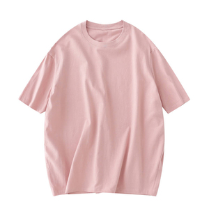 Logo personnalisé femmes O cou t-shirts contraste à manches courtes hauts coton fait couleur unie teint femmes O cou t-shirts - Product Image 5