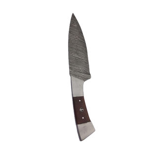 Premium Quality Chef <b>Knife</b> Camping <b>Knife</b> 4.5-Inch Serrated Damascus Steel Clip Point <b>Blade</b> Wooden Handle OEM Customizable - Product Image 4