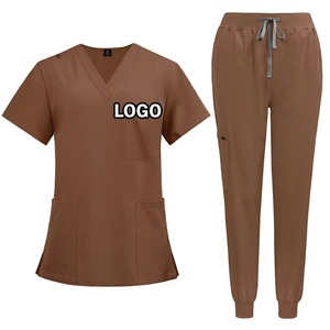 Uniformes quirúrgicos de hospital con logotipo personalizado para mujer/hombre/mujer, trajes de punto lisos para médicos, enfermeras, uniformes de tarifa al por mayor - Product Image 3