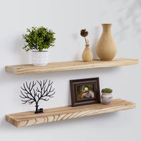 Handgemaakte moderne mango houten zwevende wandplanken, enkelvoudige laklaag, bruin, woonkamer, kledingkast, keuken, badkamer, multifunctioneel