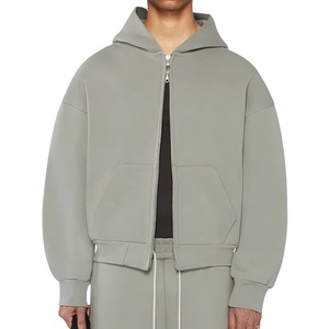 Sweat à capuche zippé surdimensionné avec logo personnalisé pour hommes Design de style en coton éponge française 500gsm col à capuche épais taille XL - Product Image 2