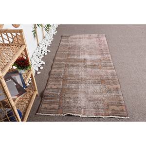 Alfombra Vintage turca Bohemia marrón Beige 3,1X7 pies área grande diseño de retazos lana látex nuevo rectángulo pasillo habitación abstracta - Product Image 4