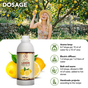 Aromatika Aceite Esencial de Cáscara de Limón 100% Puro Prensado en Frío 1000ml Fragancia Cítrica Fresca Aromaterapia Natural Piel Grasa - Product Image 2