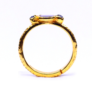 925 <b>Sterling</b> <b>Silver</b> <b>Adjustable</b> <b>Ring</b> for Ladies Fashionable Vintage Style with Gold Plating Featuring Tourmaline Gemstones - Product Image 5