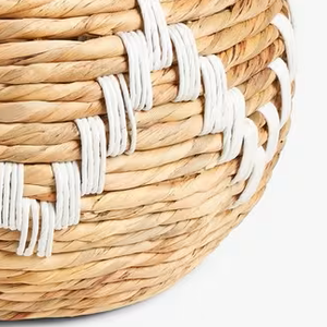 Handmade Round Water Hyacinth Wicker <b>Basket</b> Handwoven <b>Baskets</b> <b>Storage</b> Decorative Organizer Natural Home Decor Wholesale Supplier - Product Image 4