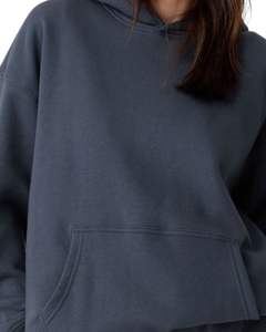 Sweat à capuche en molleton bleu acier pour femme, surdimensionné, décontracté, chaud, avec capuche, doux, pour l'hiver, style poche kangourou - Product Image 6