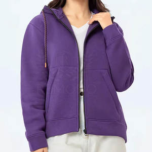 Sudadera con Capucha y Cremallera para Mujer, Ropa Urbana de Invierno, Colores Personalizados Disponibles, Logotipo Personalizado en la Parte Delantera, Tejido Transpirable, Venta al Por Mayor - Product Image 3