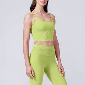 Nuevo estilo para mujer Gym Fitness Crop Top transpirable sin costuras Yoga Top con diseño personalizado logotipo frontal a la venta - Product Image 1