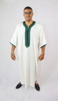 Gandoura marocaine faite à la main pour hommes en vert Robes caftan faites à la main de luxe 10 OEM Lavable Traditionnel Personnalisé Accepté OE