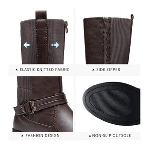 Botas de polo de primera calidad Botas largas para montar a caballo de cuero genuino Equipo ecuestre duradero cómodo Calzado de montar alto y elegante - Product Image 5